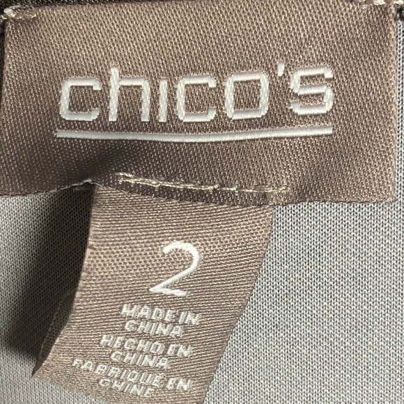 Chico's Wild Animal Instinct Scuba Shiitaki Open Front Jacket Size Large New - Picture 8 of 12